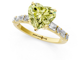 Yellow gold Fancy Yellow Heart  Solitaire with Side Baguettes and Channel Set Band_62