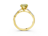 Yellow gold Fancy Yellow Heart  Solitaire with Side Baguettes and Channel Set Band_64