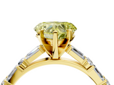 Yellow gold Fancy Yellow Heart  Solitaire with Side Baguettes and Channel Set Band_65