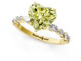 Yellow gold Fancy Yellow Heart  Solitaire with Side Stones on a Pavé Band and Four-Prong Setting_24