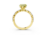 Yellow gold Fancy Yellow Heart  Solitaire with Side Stones on a Pavé Band and Four-Prong Setting_26