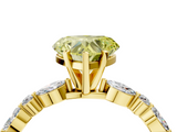Yellow gold Fancy Yellow Heart  Solitaire with Side Stones on a Pavé Band and Four-Prong Setting_27