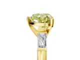 Yellow gold Fancy Yellow Heart  Solitaire with Tapered Baguette Side Stones on a Classic Band with Four-Prong Setting_64