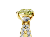 Yellow gold Fancy Yellow Heart  Three-Stone Diamond Ring with Pavé Split Shank and Four-Prong Setting_81