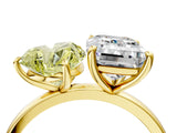 Yellow gold Fancy Yellow Heart  and Emerald Cut Toi Moi Ring with Prong Setting_50