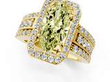 Yellow gold Fancy Yellow Marquise -Cut Halo Diamond Ring with Split Shank and Four-Prong Setting_18