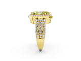 Yellow gold Fancy Yellow Marquise -Cut Halo Diamond Ring with Split Shank and Four-Prong Setting_19