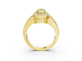 Yellow gold Fancy Yellow Marquise -Cut Halo Diamond Ring with Split Shank and Four-Prong Setting_20