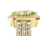 Yellow gold Fancy Yellow Marquise -Cut Halo Diamond Ring with Split Shank and Four-Prong Setting_22