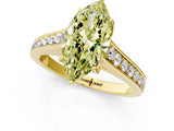 Yellow gold Fancy Yellow Marquise  Brilliant Cut Diamond Engagement Ring with Pavé Band and Four-Prong Setting_35