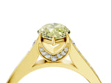 Yellow gold Fancy Yellow Marquise  Brilliant Cut Diamond Engagement Ring with Pavé Band and Four-Prong Setting_38