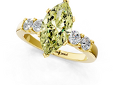 Yellow gold Fancy Yellow Marquise  Brilliant Cut Diamond Five-Stone Prong Set Engagement Ring with Channel Band_1
