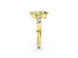 Yellow gold Fancy Yellow Marquise  Brilliant Cut Diamond Five-Stone Prong Set Engagement Ring with Channel Band_2
