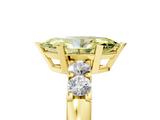 Yellow gold Fancy Yellow Marquise  Brilliant Cut Diamond Five-Stone Prong Set Engagement Ring with Channel Band_5