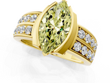Yellow gold Fancy Yellow Marquise  Brilliant Diamond Channel Set Wide Band Ring with Bezel Setting_1