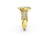 Yellow gold Fancy Yellow Marquise  Brilliant Diamond Channel Set Wide Band Ring with Bezel Setting_2