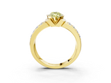 Yellow gold Fancy Yellow Marquise  Brilliant Diamond Channel Set Wide Band Ring with Bezel Setting_3