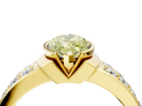 Yellow gold Fancy Yellow Marquise  Brilliant Diamond Channel Set Wide Band Ring with Bezel Setting_4