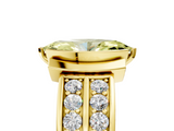 Yellow gold Fancy Yellow Marquise  Brilliant Diamond Channel Set Wide Band Ring with Bezel Setting_5