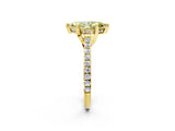 Yellow gold Fancy Yellow Marquise  Brilliant Diamond Solitaire with Pavé Band and Four-Prong Setting 2