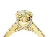 Yellow gold Fancy Yellow Marquise  Brilliant Diamond Solitaire with Pavé Band and Four-Prong Setting 4