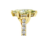 Yellow gold Fancy Yellow Marquise  Brilliant Diamond Solitaire with Pavé Band and Four-Prong Setting 5