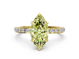 Yellow gold Fancy Yellow Marquise  Brilliant Pavé Band Solitaire with Four-Prong Setting_17