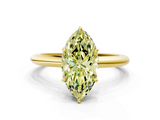 Yellow gold Fancy Yellow Marquise  Brilliant Solitaire Engagement Ring with Six-Prong Setting and Classic Band