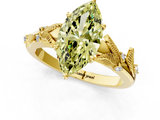 Yellow gold Fancy Yellow Marquise  Brilliant Solitaire with Leaf Motif Band and Four-Prong Setting_35