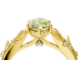 Yellow gold Fancy Yellow Marquise  Brilliant Solitaire with Leaf Motif Band and Four-Prong Setting_38