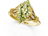 Yellow gold Fancy Yellow Marquise  Brilliant Solitaire with Pave Band and Four-Prong Setting_1