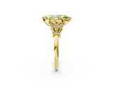 Yellow gold Fancy Yellow Marquise  Brilliant Solitaire with Pave Band and Four-Prong Setting_2