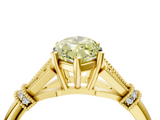 Yellow gold Fancy Yellow Marquise  Brilliant Solitaire with Pave Band and Four-Prong Setting_4