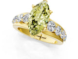 Yellow gold Fancy Yellow Marquise  Brilliant Solitaire with Side Stones on a Pave Band and Four-Prong Setting_37