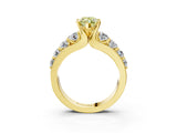 Yellow gold Fancy Yellow Marquise  Brilliant Solitaire with Side Stones on a Pave Band and Four-Prong Setting_39