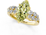 Yellow gold Fancy Yellow Marquise  Cluster Diamond Engagement Ring with Pavé Band and Four-Prong Setting_1