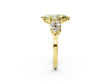 Yellow gold Fancy Yellow Marquise  Cluster Diamond Engagement Ring with Pavé Band and Four-Prong Setting_2