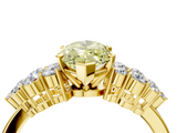 Yellow gold Fancy Yellow Marquise  Cluster Diamond Engagement Ring with Pavé Band and Four-Prong Setting_4
