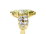 Yellow gold Fancy Yellow Marquise  Cluster Diamond Engagement Ring with Pavé Band and Four-Prong Setting_5