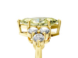 Yellow gold Fancy Yellow Marquise Cut Brilliant Diamond Cluster Accent Solitaire Ring with Prong Setting_5