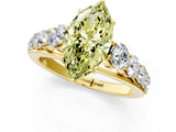 Yellow gold Fancy Yellow Marquise Cut Brilliant Diamond Pavé Band with Six-Prong Setting_1