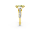 Yellow gold Fancy Yellow Marquise Cut Brilliant Diamond Pavé Band with Six-Prong Setting_14