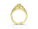 Yellow gold Fancy Yellow Marquise Cut Brilliant Diamond Pavé Band with Six-Prong Setting_15