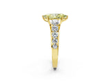 Yellow gold Fancy Yellow Marquise Cut Brilliant Diamond Pavé Band with Six-Prong Setting_2