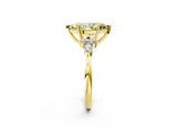 Yellow gold Fancy Yellow Marquise Cut Brilliant Diamond Solitaire Ring with Pear Side Stones and Four-Prong Setting_5