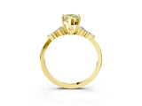 Yellow gold Fancy Yellow Marquise Cut Brilliant Diamond Solitaire Ring with Pear Side Stones and Four-Prong Setting_6