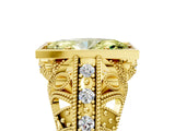 Yellow gold Fancy Yellow Marquise Cut Brilliant Milgrain Filigree Diamond Ring with Square Prong Setting_5