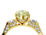 Yellow gold Fancy Yellow Marquise Cut Brilliant Three-Stone Pave Band with Four-Prong Setting_4