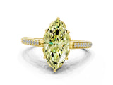 Yellow gold Fancy Yellow Marquise  Cut Cathedral Pave Diamond Engagement Ring with Six-Prong Setting_32