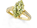 Yellow gold Fancy Yellow Marquise  Cut Cathedral Pave Diamond Engagement Ring with Six-Prong Setting_33